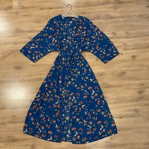 Blue floral kimono
